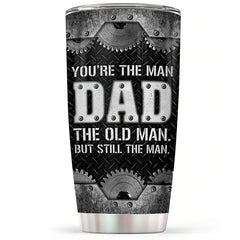 Fathers Day Gift For Dad - Dad The Old Man Stainless Steel Tumbler Cup with Lid - Worlds Best Dad Gifts from Daughter Son Kid on Fathers Day, Birthday, Valentines Day, Christmas