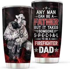 Firefighter Gifts for Men - Stainless Steel Insulated Tumbler with Lid - Father's Day, Christmas, Birthday Fireman Coffee Mug - Firefighter Dad Gifts from Daughter, Son, Wife