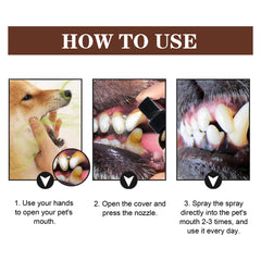 Pet Tooth Cleaning Spray, Cats And Dogs Removal Tartar Stains Bad Breath Oral Cleaning Spray