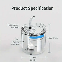 Smart Automatic Pet Water Fountain, Cat Water Fountain, Circulating Water, With 1 Filter Replacement 1 Adjustable Silent 1 Water