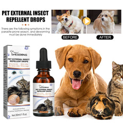 Pet Extracorporeal Insect Repellent Drops, Cats And Dogs Clean To Remove Ticks And Fleas Drops