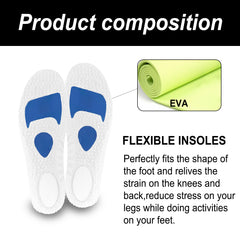 HOUKEA Ultra Performance Boost Insoles, Soft And Comfortable Elastic Insoles For Outdoor Sports Running Wear Resistant Non-Slip Care Insoles