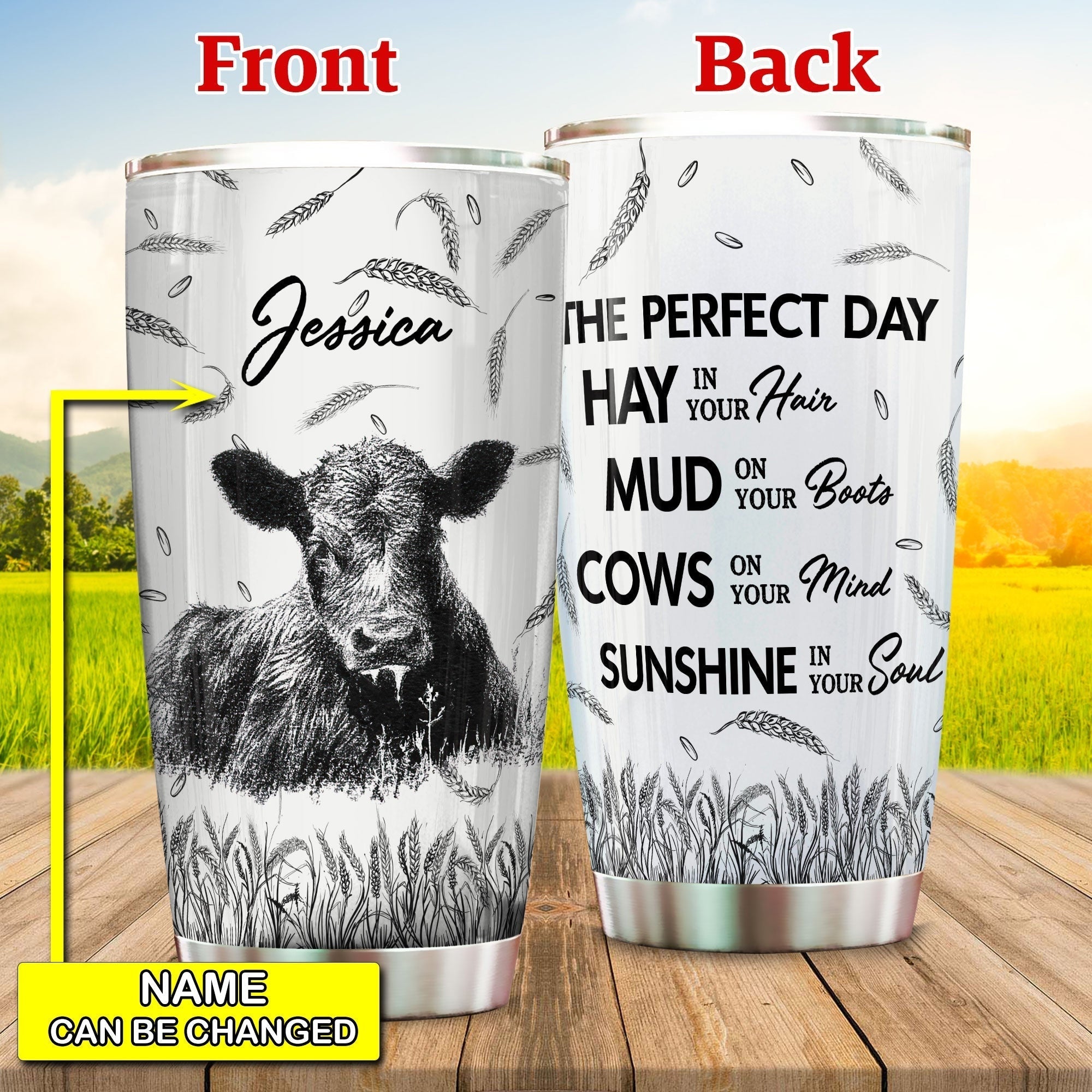 Black Angus The Perfect Day Personalized Tumbler