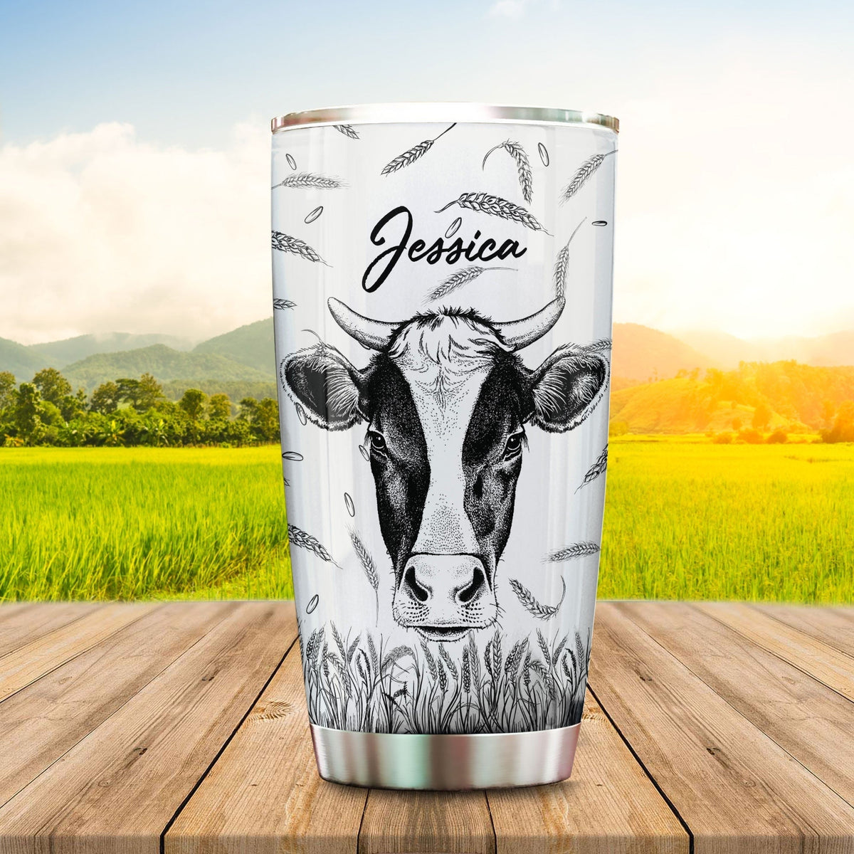 Holstein The Perfect Day Personalized Tumbler, Personalized Cow Tumbler, Holstein Gift