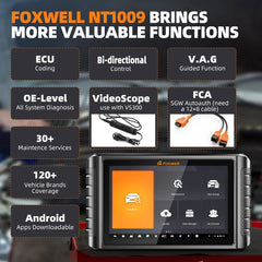 FOXWELL NT1009 OBD2 Bluetooth Bi-Directional Scanner Tool ECU Coding 30+ Reset FCA AutoAuth CAN FD All System Diagnostic Tools