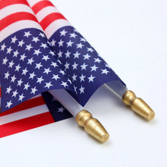Small Flags On Stick 4th Of July Decorations Outdoor Flag 5''x8'' Mini USA Flags For Outside Fourth Bunting Banner Cake Topper