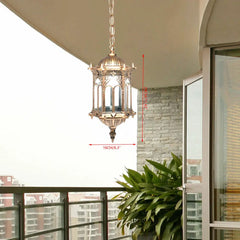 Retro Outdoor Pendant Light Vintage Lantern Yard Hanging Lamp Fixture Waterproof
