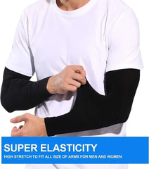 1 Pair Outdoor Sport UV Sun Shield Arm Sleeves Skin Cover Sports Arm Compression Sleeve Basketball Cycling Volleyball Sunscreen