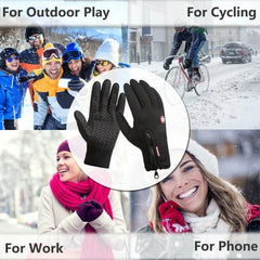 Winter Gloves Touch Screen Windproof Thermal Gloves for Cold Weather Outdoor Cycling Motorcycle Non-Slip Gloves