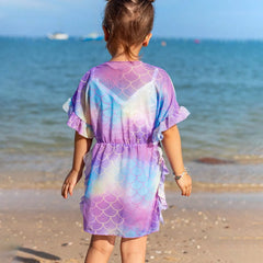 Kids Girls Casual Mesh Cover Up Dress Bikini Beach Bathing Swimming Cover Up Beachwear Baby Girls Swimsuit