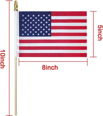 Small Flags On Stick 4th Of July Decorations Outdoor Flag 5''x8'' Mini USA Flags For Outside Fourth Bunting Banner Cake Topper