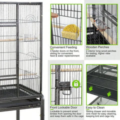 Bird Cage Large Play Top Bird Parrot Finch Cage Macaw Cockatoo Pet Supplies 53