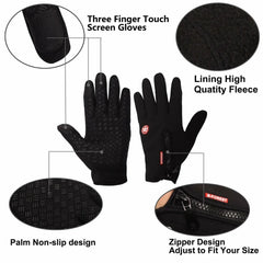 Winter Gloves Touch Screen Windproof Thermal Gloves for Cold Weather Outdoor Cycling Motorcycle Non-Slip Gloves