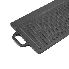 Rectangular Griddle Pan Cast Iron Non Stick Double Sided Baking Cooking Tray Even Heat Distribution for Making Eggs Bacon