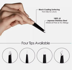 4Pcs Eyebrow Tweezer Colorful Hair Beauty Fine Hairs Puller Stainless Steel Slanted Eye Brow Clips Removal Makeup Tools With Box