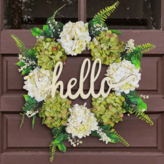 Holiday Hello Imitation Garland Door Decoration Hydrangea Rattan Circle Window Decoration Wall 3 Wreath Christmas Door Wreath