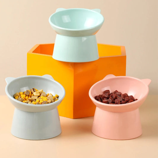 Raised Cat Food Bowls Anti Vomiting Pet Food Bowl for Flat-Faced Cats Small Dogs Protect Pet's Spine Dishwasher Safe
