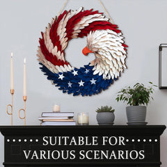 American Flag Eagle Wreath 4th of July Wreath Memorial Day Wreath for Front Door Decorations