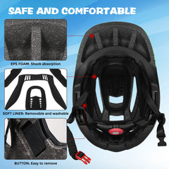 2-in-1 Kids Bicycle Helmet Child Sports Safety Cycling Protection Full Face Helmet Bike Roller Skating Helmet Guard for Cycling