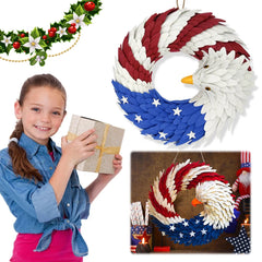 American Flag Eagle Wreath 4th of July Wreath Memorial Day Wreath for Front Door Decorations