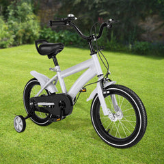 14 Inch Child Bike with Auxiliary Sports Wheel for Boys Girls WhiteRedBlueYellow