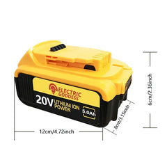 For Dewalt 20V Lithium Ion Battery 20V 5Ah Rechargeable Power Tools Lithium Ion Battery Replacement DCB206 DCB205 DCB204 DCB200