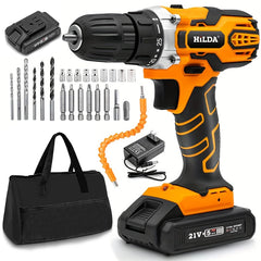 HILDA 21V Mini Drill Tool Hand Drill Lithium Drill Suitable for Plastic Wood Metal Screw Electric Tools