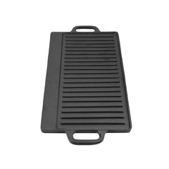 Rectangular Griddle Pan Cast Iron Non Stick Double Sided Baking Cooking Tray Even Heat Distribution for Making Eggs Bacon