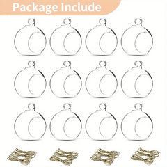 100Pcs 3.15inch /8Cm Hanging Glass Tea Lamp Holder Globe, Plant Terrace Glass Balls, Air Plant Tea Lamp Candle Holder, Home Decoration Outdoor Garden