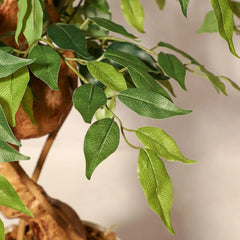 1Pcs Artificial Plants Ficus Tree 5ft Large Green Birch Fig in Pot Large Plants in Pot for Indoor Outdoor Home Office Garden Mod