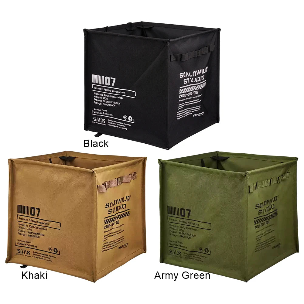 Camping Recycle Bin with Handle Foldable Dirty Clothes Basket Large Capacity Folding Camping Bucket for BBQ Picnic Hiking