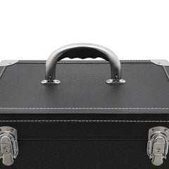 Professional Makeup Train Case with 45 Slots, Silent Wheels, Telescopic Handle, Removable Bag, Spacious Storage for Beauty Tools
