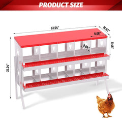 6 8 10 Grids Chicken Nesting Box for Laying Eggs Roll Away Nesting Boxes Easy Egg Collection Cleanable Pull Out Hen Roosting Box