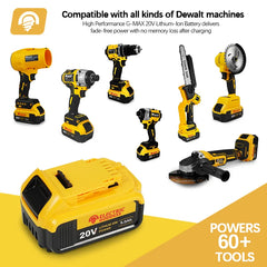 New 100% Original 5.0Ah For Dewalt 20V Power Tools Rechargeable Power Tools Accessories Lithium Battery Replacement DCB200