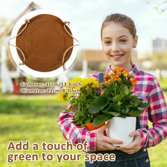 2Pcs Hanging Basket 9/12Inch PU Leather Flower Pot Hanger Garden Hanging Planter Display Rack Set for Indoor Outdoor Home Decor