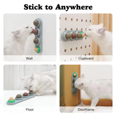 4 Pet Herb Silvervine Ball Toys, Extra Cat Energy Ball, Consumable Cats Lick Kitten Chew, Teeth Cleaning Dental Wall Treats
