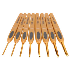 Crochet Hook Knitting Tools Aluminum Ergonomic Sweater Needles Brown Plastic Handle Sweater Needles Ergonomic Crochet Hook