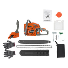 20 Inch 58CC Gas Chainsaw Gasoline Powered Chain Saw 2 Cycle Engine Single Cylinder for Cutting Wood Outdoor Garden Farm Home