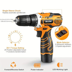 HILDA 21V Mini Drill Tool Hand Drill Lithium Drill Suitable for Plastic Wood Metal Screw Electric Tools