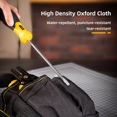 Deli 25x12cm Tool Waist Bag Black,Durable and Lightweight with Multiple Pockets, Convenient for Carrying Tools During Work