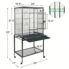 Bird Cage Large Play Top Bird Parrot Finch Cage Macaw Cockatoo Pet Supplies 53