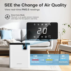 AROEVE Air Purifier 2500Ft² Coverage for Home Appliances with H13 HAPA Dual Purification Smart Auto Function CADR Timing Setting