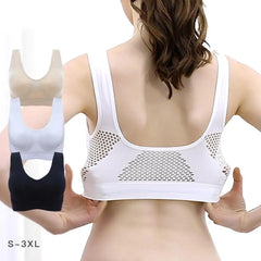 Vest Bra with Chest Pad Wire Free Solid Color Women Seamless Sports Bra for Gym