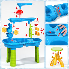 Outdoor sand and water sensory toy with funnel and shovel tools for children aged 3-8, beach and summer toys for boys and girls