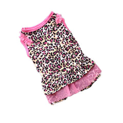 Puppy Apparel Summer Dog Cute Cat Dress Pet Small Clothes Pet Leopard Pet clothes Dog Sleds Training