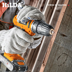 HILDA 21V Mini Drill Tool Hand Drill Lithium Drill Suitable for Plastic Wood Metal Screw Electric Tools