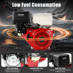 420CC Gas Engine 15HP 4-Stroke Gasoline Motor Engine Pull Start Gas Engine Go Kart Petrol Engine Garden Tool Gas Motor 3600 RPM