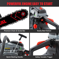 Gas Powered Chainsaw 20IN 6220G 62CC 2-Cycle Gas Powered Chainsaw Handheld Cordless Petrol Gasoline Chain Saw for Farm, Garden