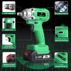 Tegatok 20V rechargeable 3-inch-1 impact wrench, Father's Day gift, Suitable for household tools.