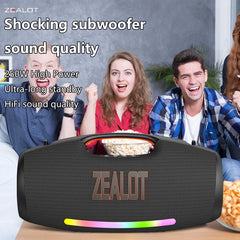 ZEALOT S89 250W Portable Bluetooth Speaker High Volume Waterproof 48000mAh Wireless TWS Subwoofer Suporrt USB/TF/AUX RGB light.